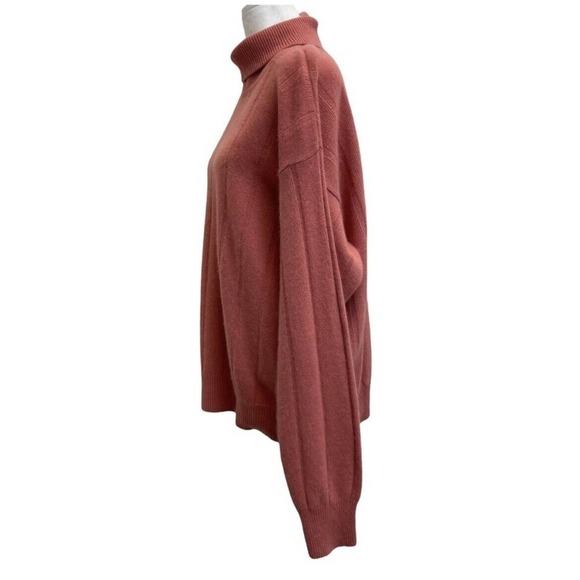 Montrer Italian Wool Angora Dusty Pink Knit Pullover Turtleneck Sweater - Picture 5 of 14